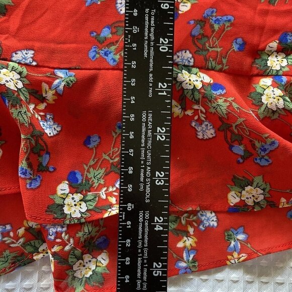 Sugar + L!ps NWT Flouce Ruffle Hem Sleeve Sweetheart Bodice Red Floral Dress-S - Picture 11 of 16